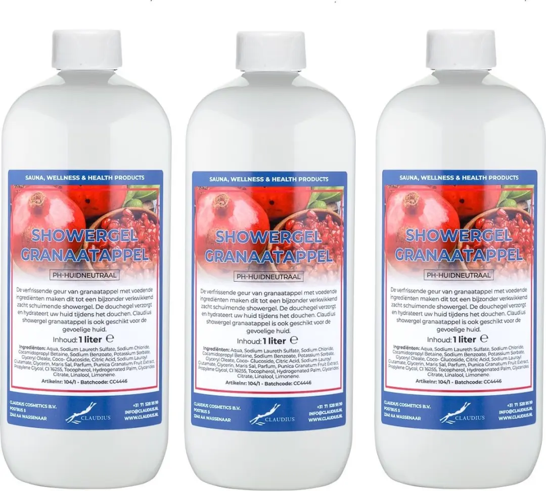 Splashbox Cosmetics Claudius Douchegel Granaatappel 1L