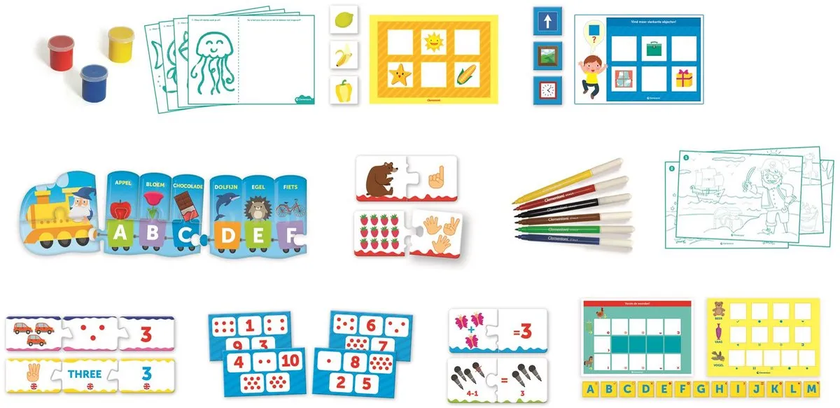 Clementoni 56088 Educatieve Spellen Set - 10 Spellen - Multikleur
