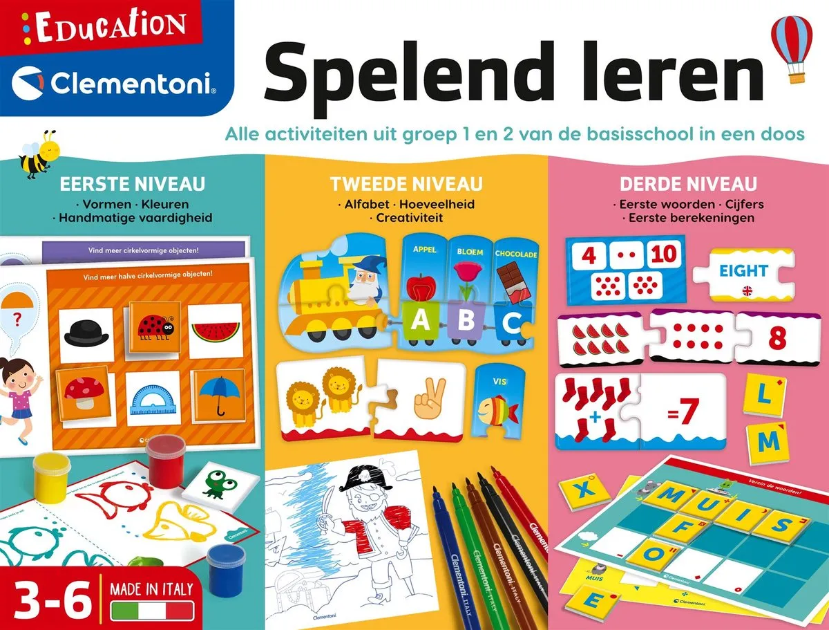 Clementoni 56088 Educatieve Spellen Set - 10 Spellen - Multikleur