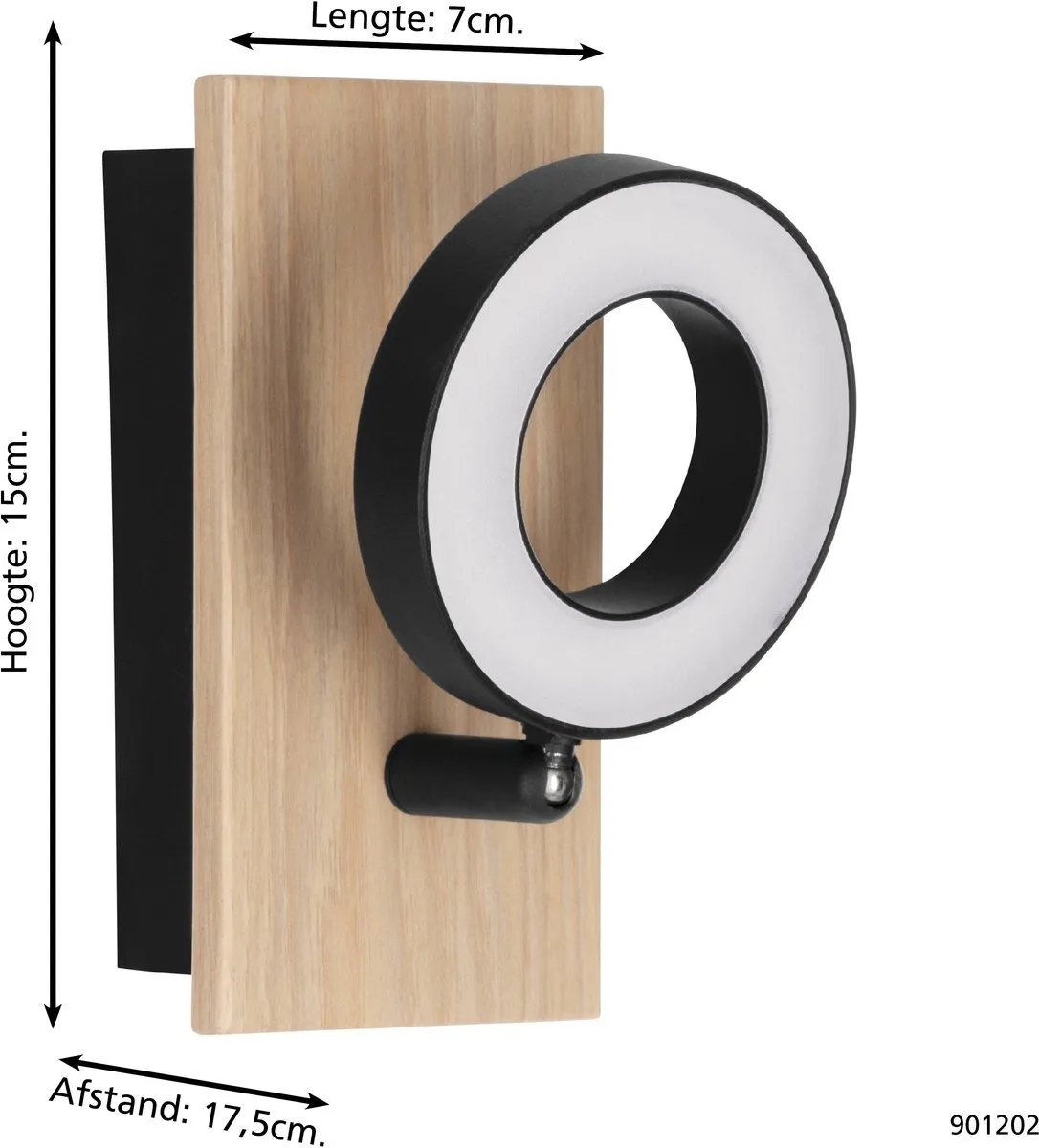 Eglo Rielves Spot LED 7cm - Bruin/Zwart/Wit