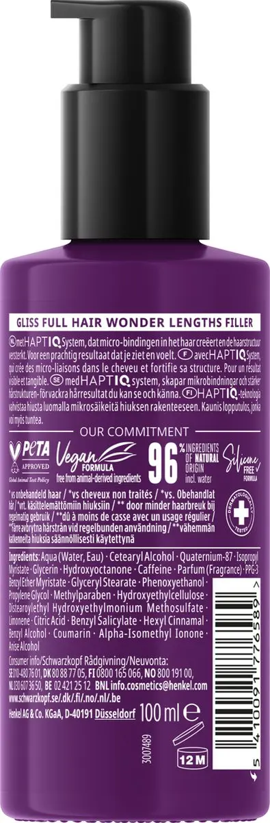 Gliss Full Hair Wonder Lenghts Filler Haarserum 100ml - Cafeïne & Muskus