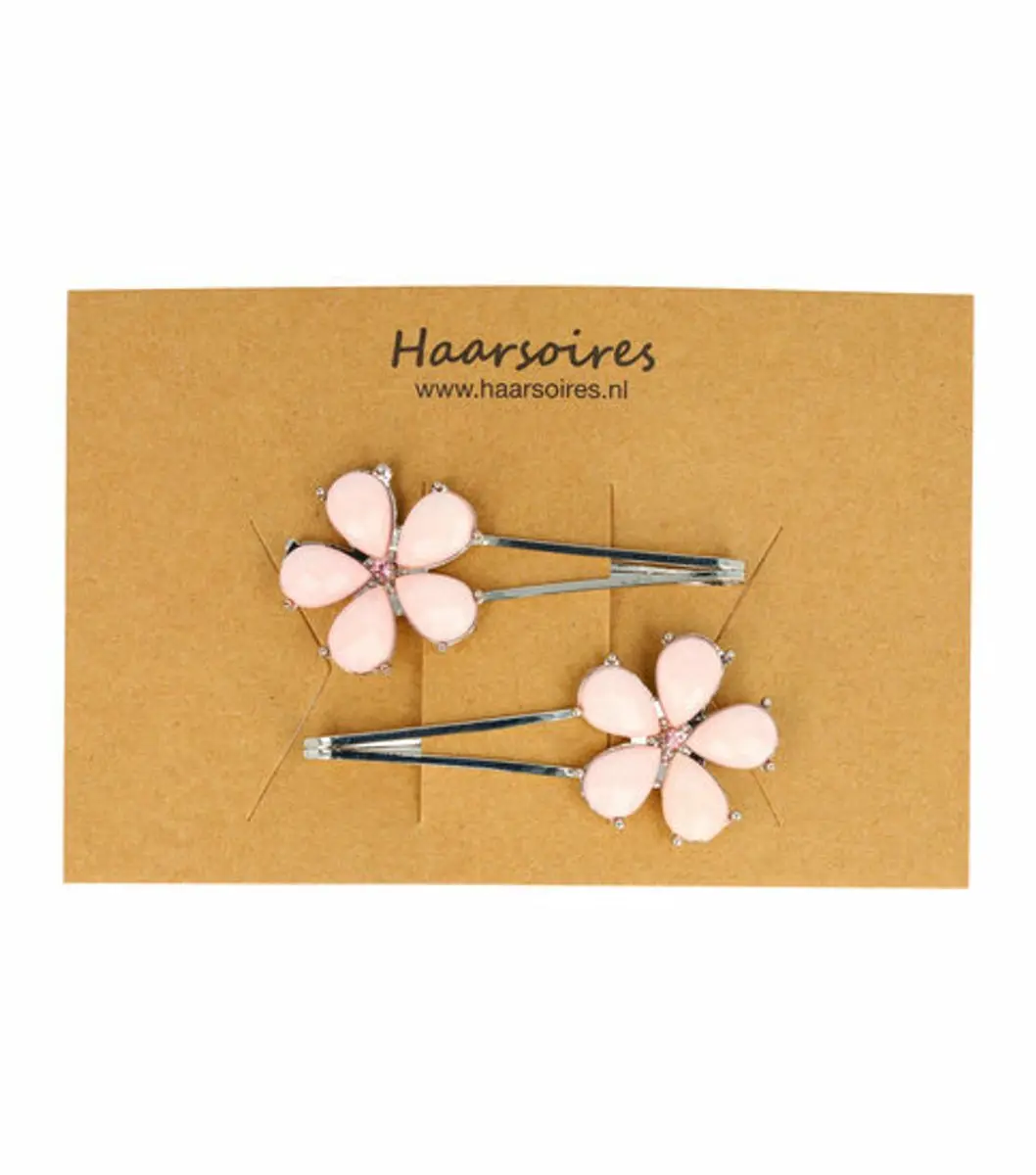 Haarsoires Schuifspeldjes 5cm Roze - Bloem - 2 Stuks