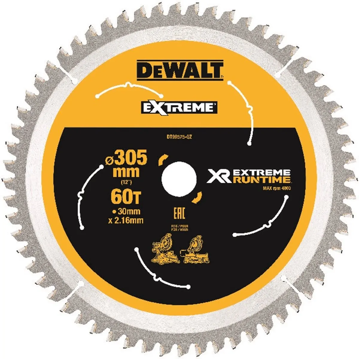 DeWalt DT99575 XR Cirkelzaagblad 305mm 60T