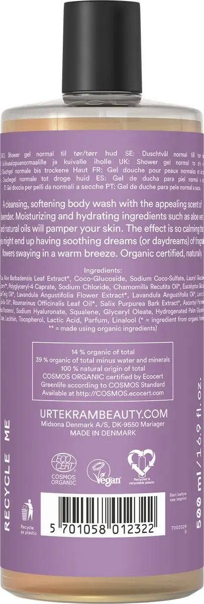 Urtekram Soothing Lavender Bodywash 500ml