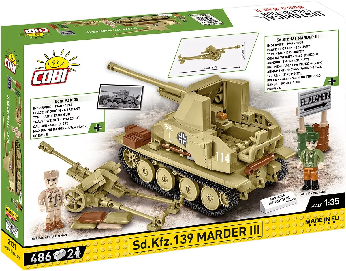 Cobi Sd.Kfz. 139 Marder III Bouwset 486-delig - Meerkleurig
