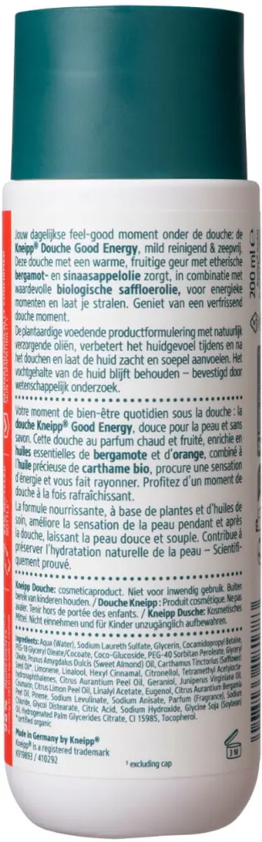Kneipp Good Energy Douchegel 600ml - 3 Stuks