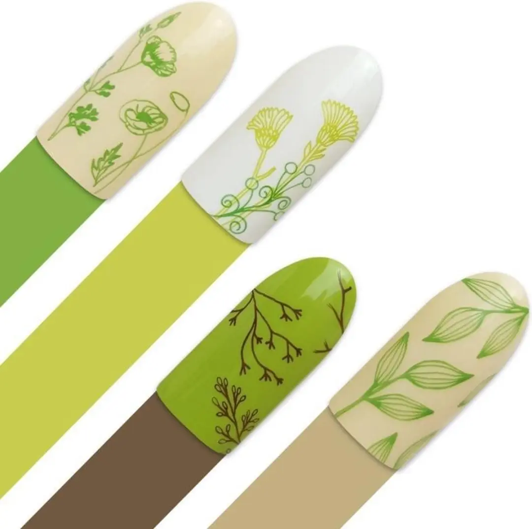 Moyra Stamping Plate 97 Green Leaves 2