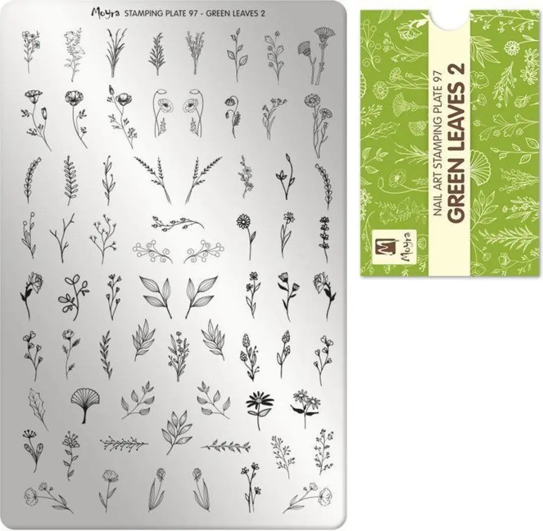 Moyra Stamping Plate 97 Green Leaves 2
