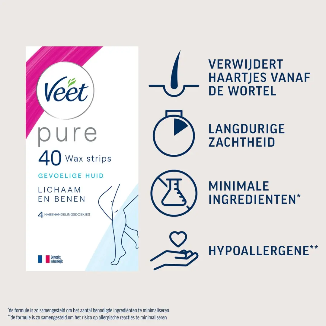 Veet Ontharingsstrips Hypoallergene Minima - 40 Stuks