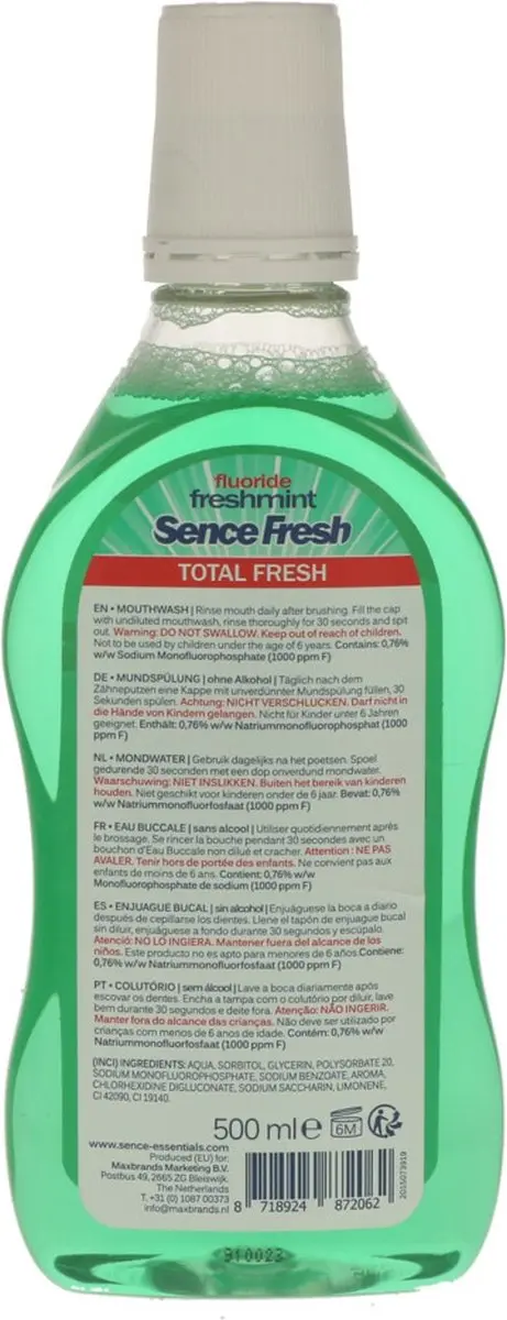 Sence Fresh Mondwater Freshmint - 12x500ml