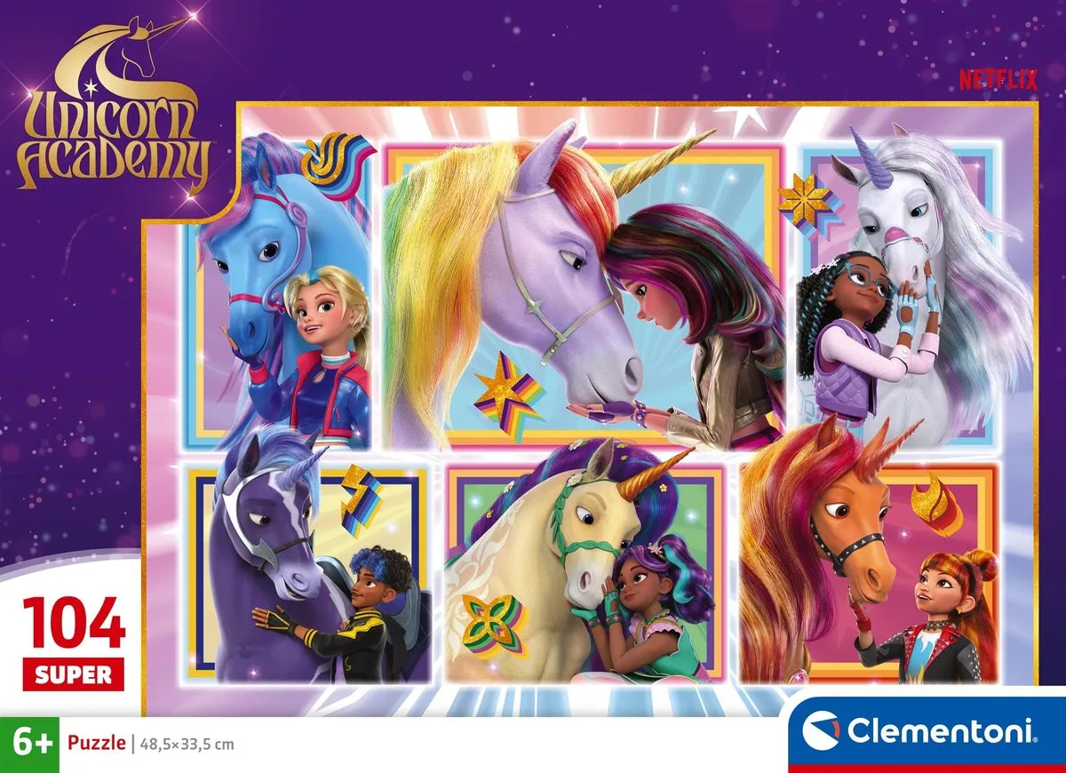 Clementoni Puzzel Unicorn Academy 104 Stuks - Multikleur