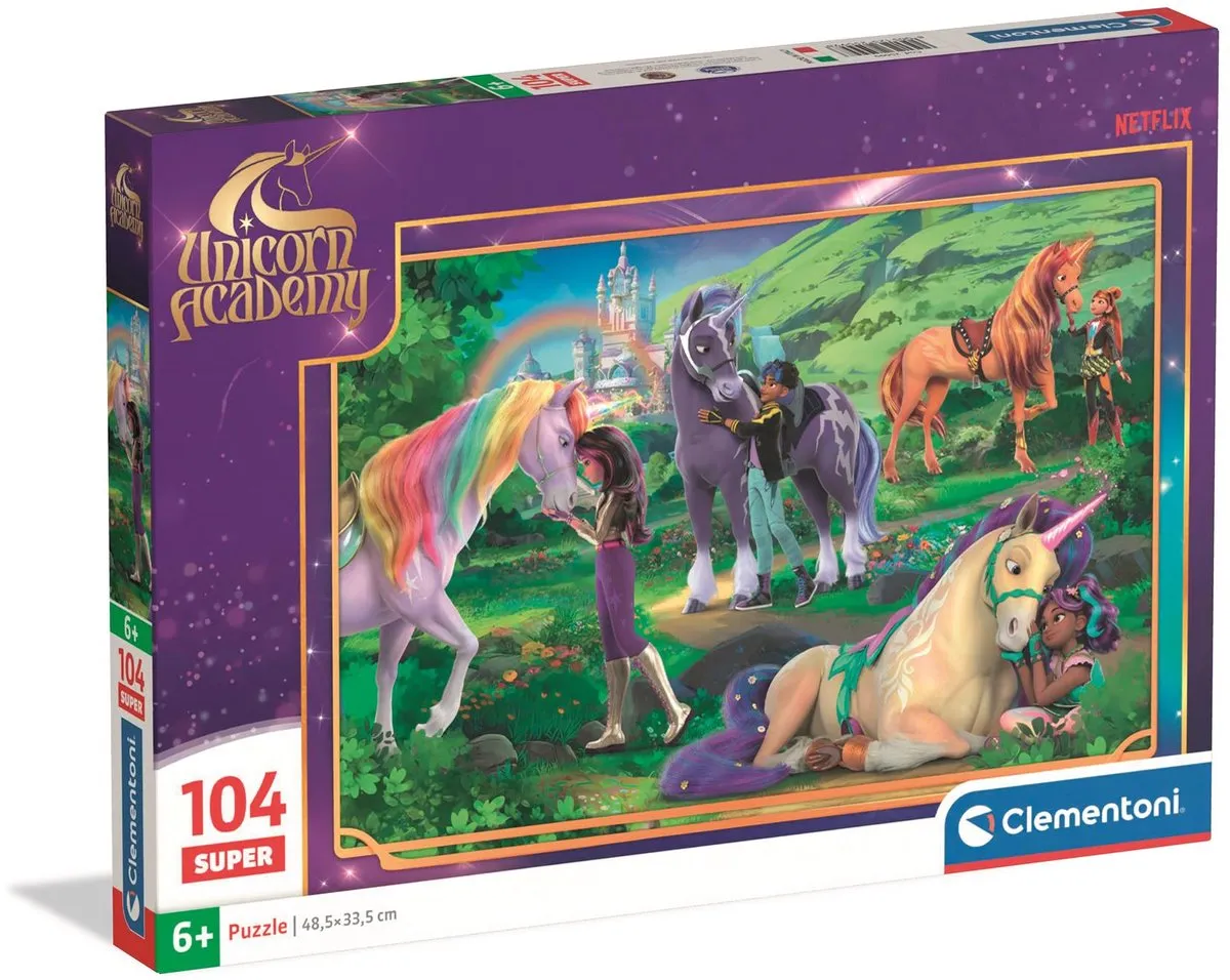 Clementoni Puzzel Unicorn Academy 104 Stuks - Multikleur