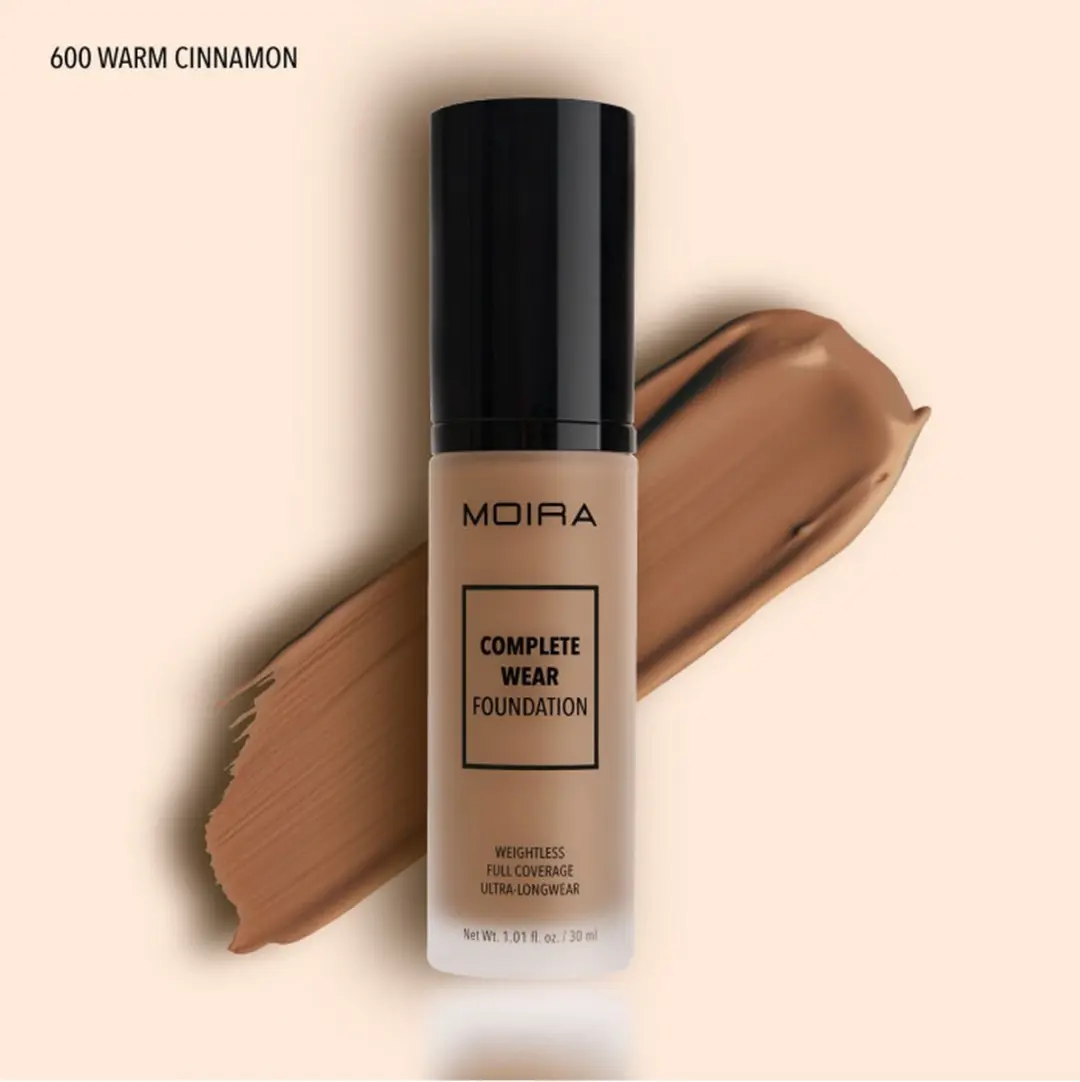 Moira Beauty Complete Wear Foundation 600 Warm Cinnamon