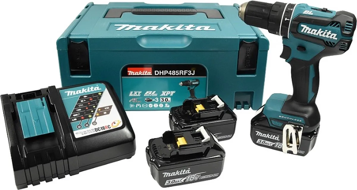 Makita DHP485RF3J Klop-/Schroefboormachine 18V - 3x 3.0Ah