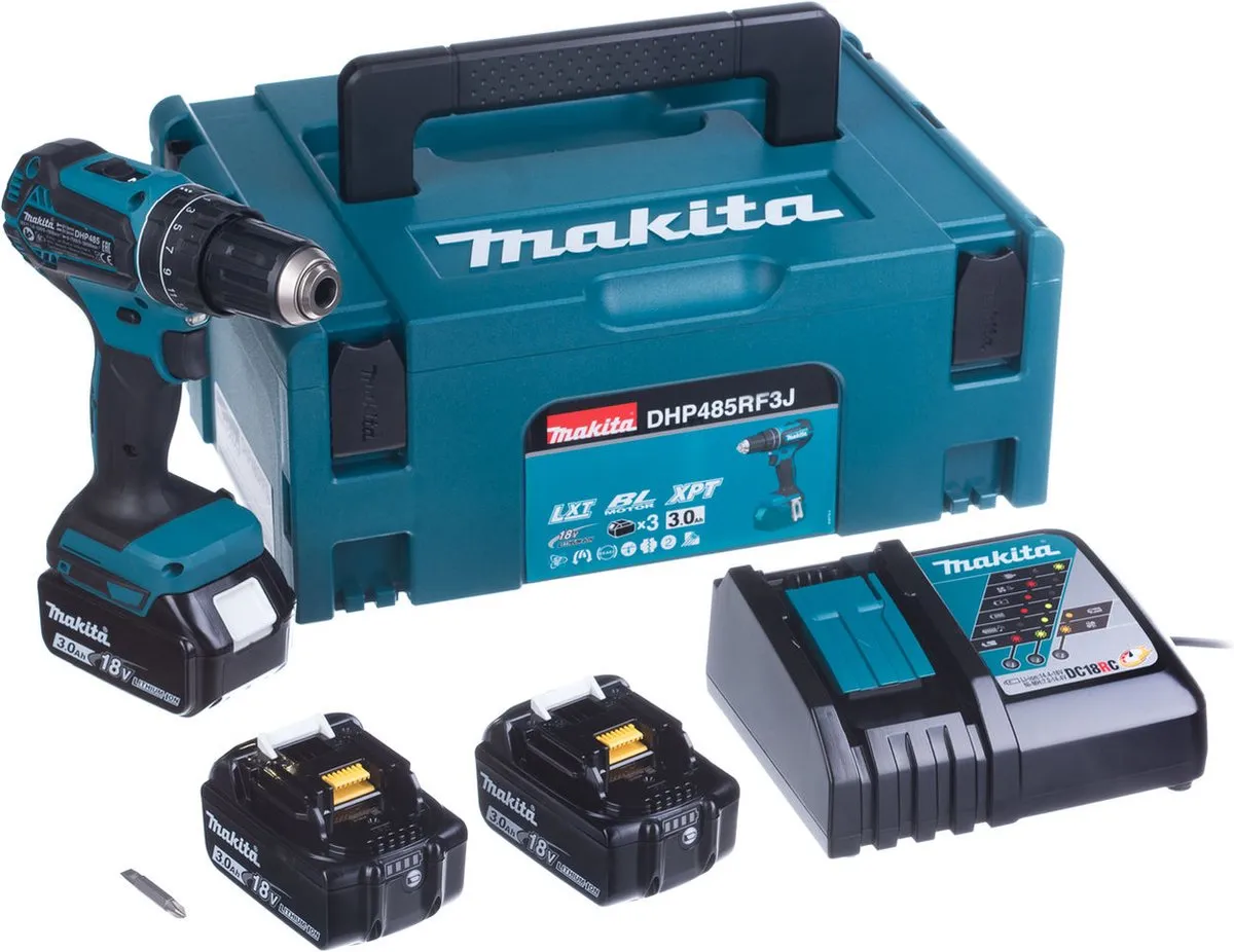 Makita DHP485RF3J Klop-/Schroefboormachine 18V - 3x 3.0Ah
