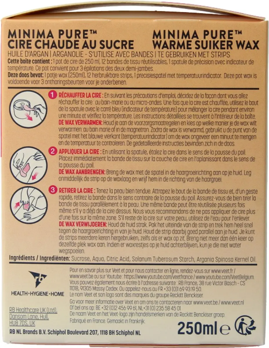 Veet Warme Wax Minima Arganolie 250ml