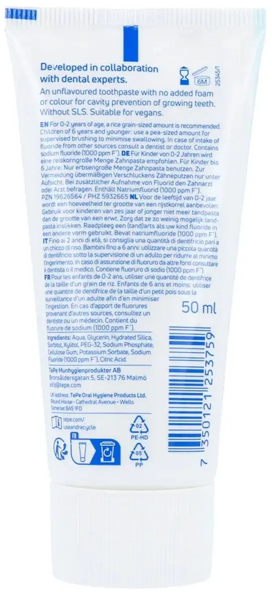 TePe Daily Baby Tandpasta 0-2 jaar 50ml - afbeelding 6 van 6