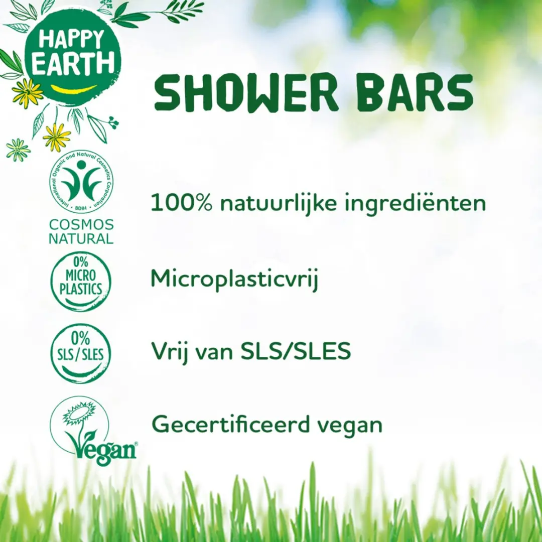 Happy Earth Shower Bar Lavender Ylang - 270g (3x90g)