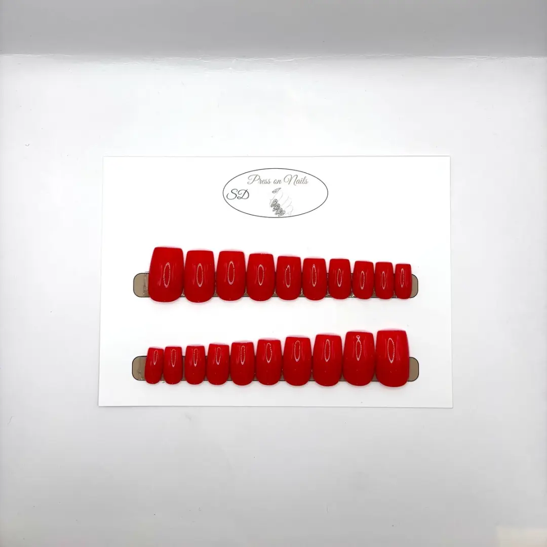 SD Press on Nails B-113 Plaknagels Rood - 20 Stuks - afbeelding 6 van 6