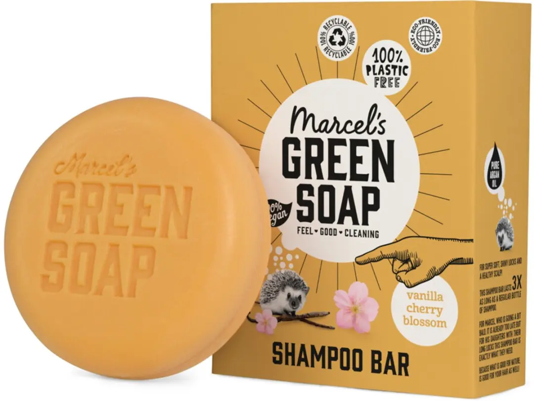 Marcel's Green Soap Shampoobar Vanilla & Cherry Blossom - 3x90g