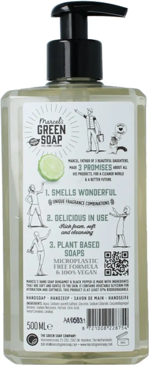Marcel's Green Soap Handzeep Bergamot & Black Pepper 500ml