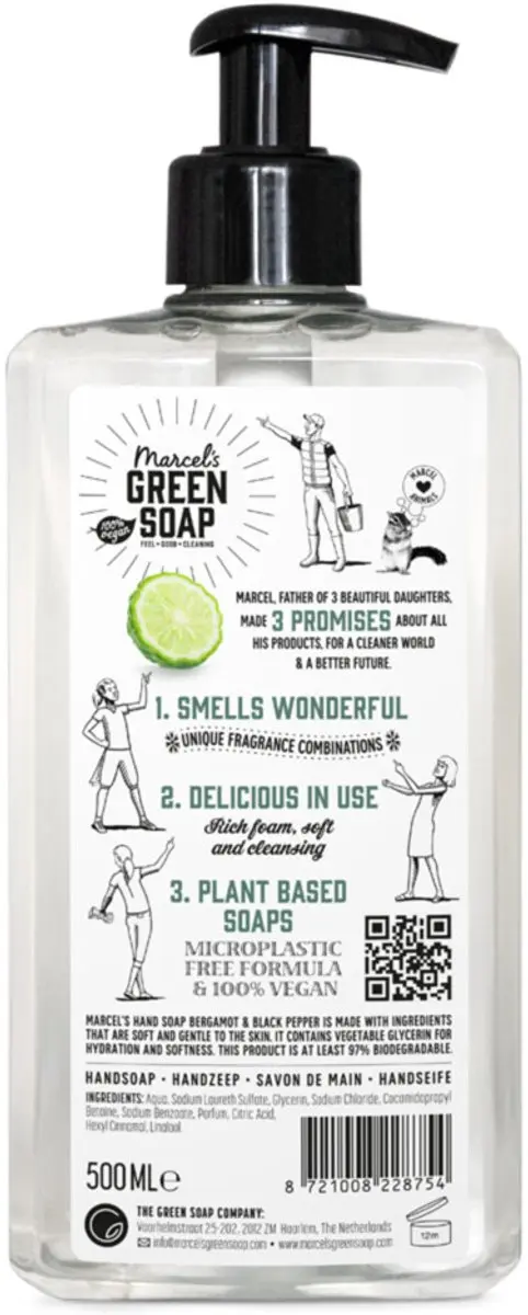 Marcel's Green Soap Handzeep Bergamot & Black Pepper 500ml
