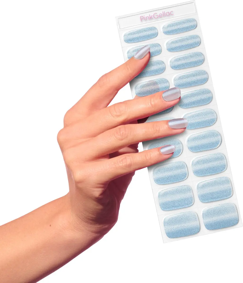 Pink Gellac UV Nagelstickers Cat Eye Misty Blue