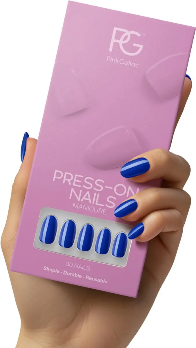 Pink Gellac Press On Nagels 221 Delighted Blue