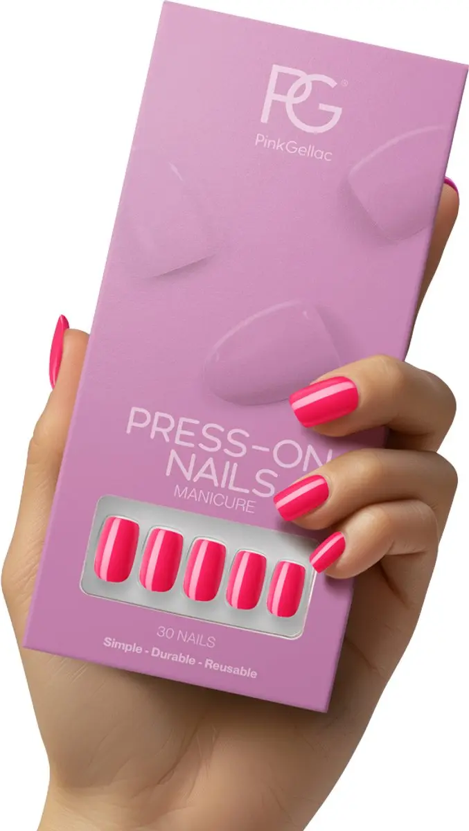 Pink Gellac Press On Nagels 161 Ibiza Pink