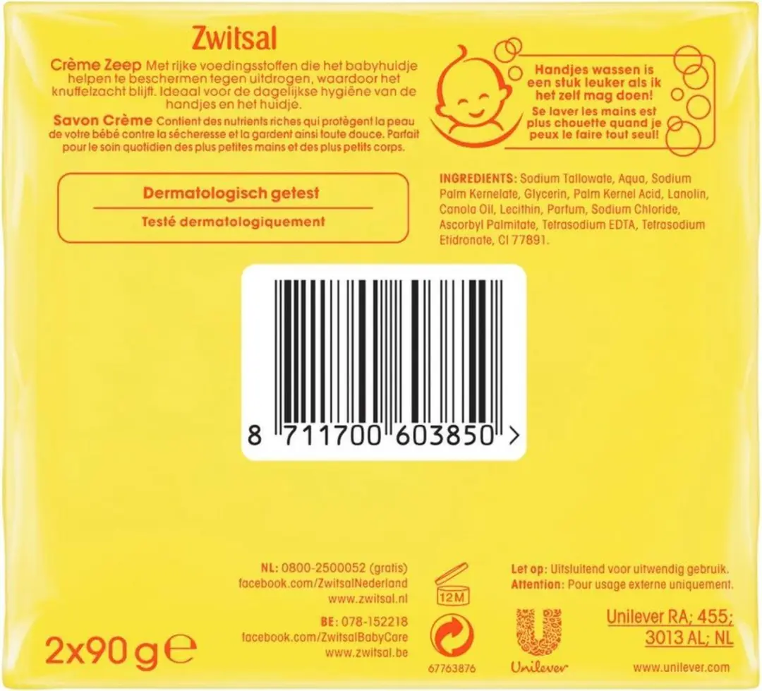 Zwitsal Haar- en Douchegel 180g - 2 Stuks