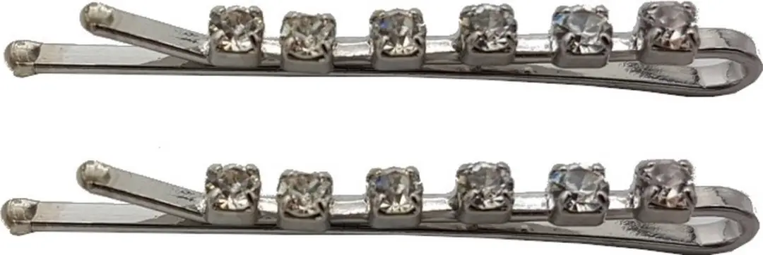 Haarsoires Schuifspeldjes 4cm Strass Zilver