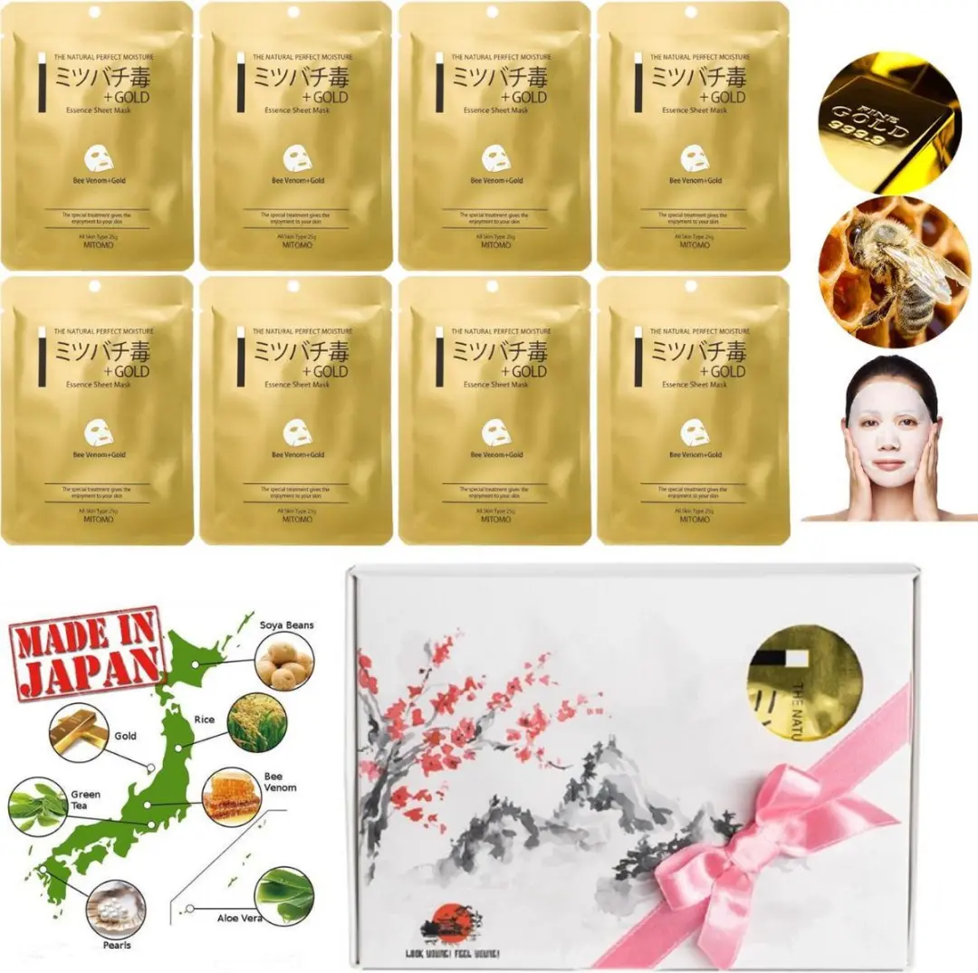 Mitomo Japan Gold & Bee Venom Beauty Gezichtsmaskers