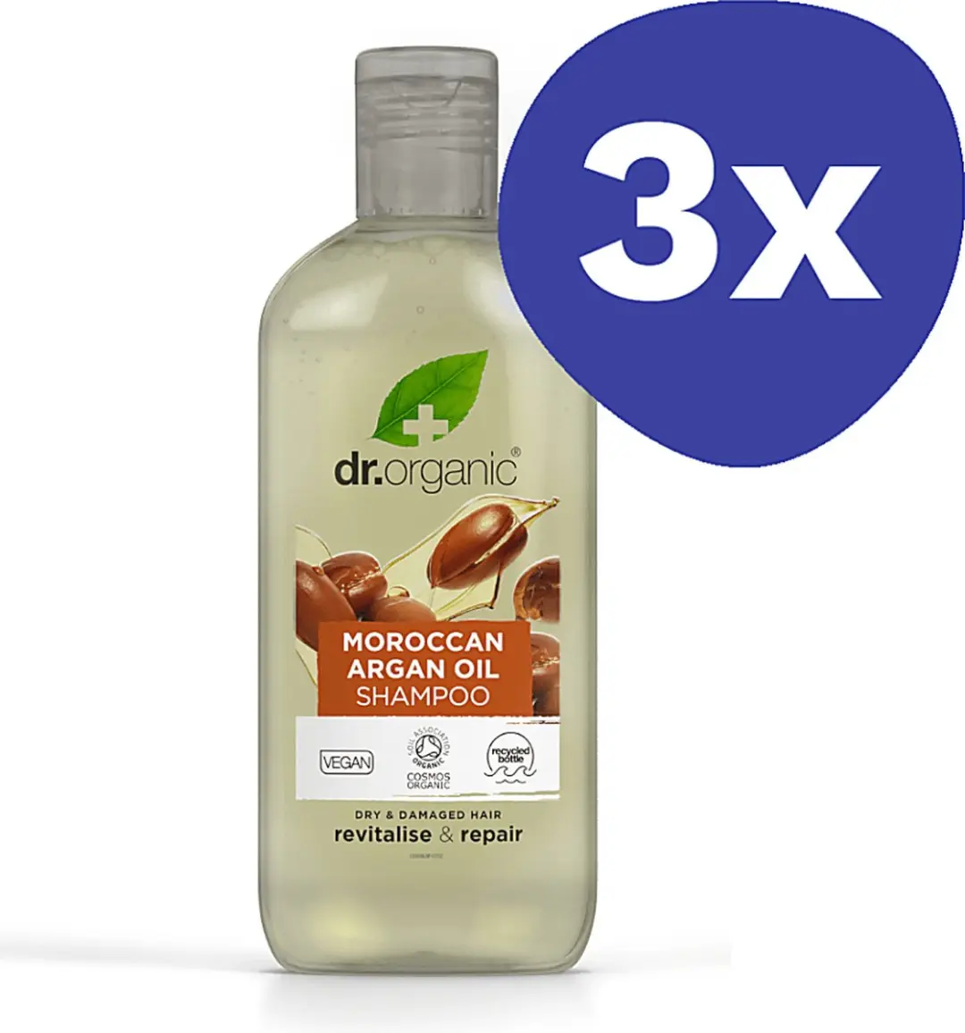Dr Organic Marokkaanse Argan Olie Shampoo 3x265ml