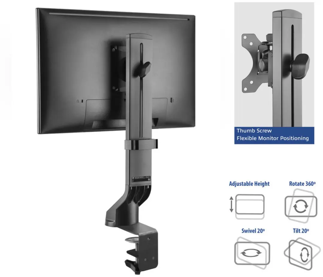 ACT MonitorArm AC8321 - 1 Scherm tot 34" - Zwart