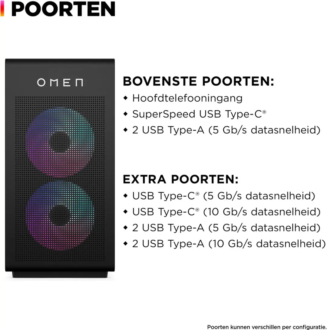 HP OMEN 35L GT16-0240nd Gaming PC - Zwart