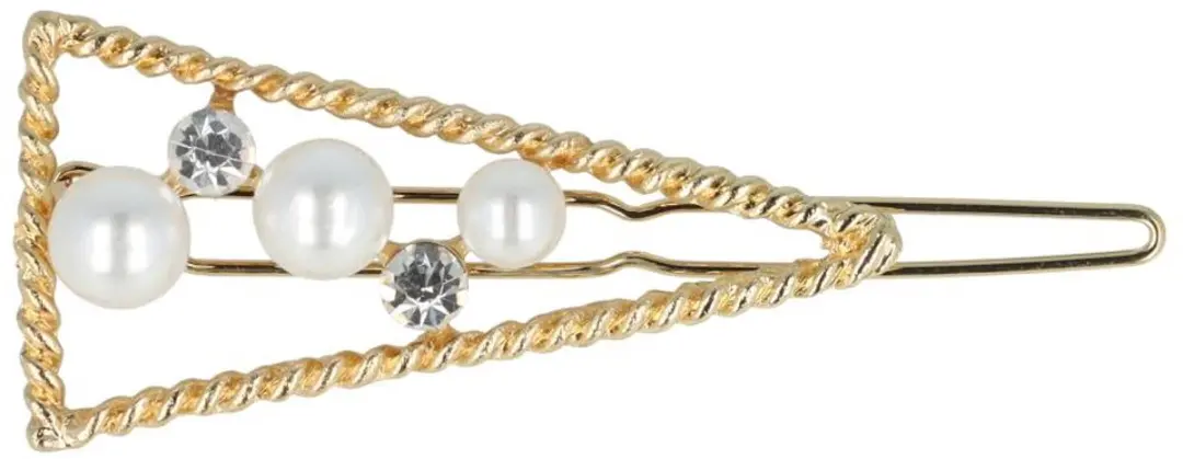 Haarsoires Haarspeld 4,5cm - Driehoek - Parel Strass - Goud