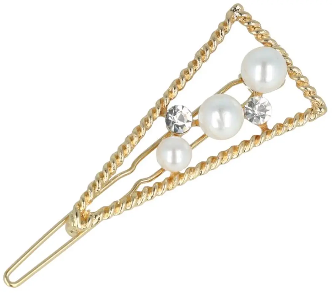 Haarsoires Haarspeld 4,5cm - Driehoek - Parel Strass - Goud