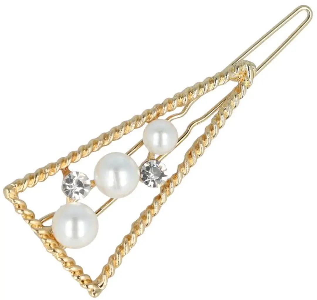 Haarsoires Haarspeld 4,5cm - Driehoek - Parel Strass - Goud