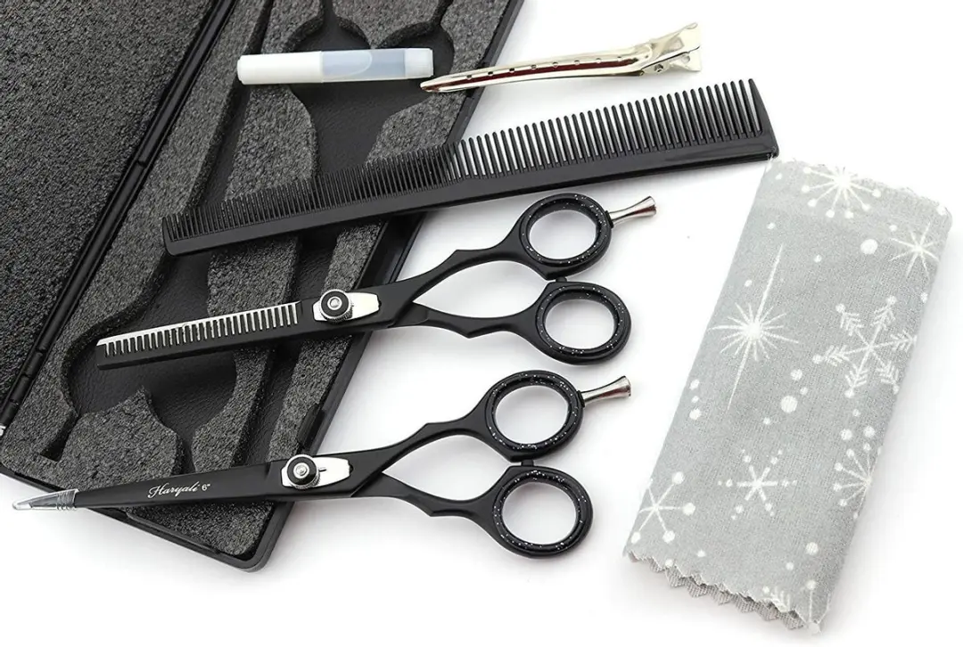 Haryali London Kappersschaar Set 15cm - 6 Stuks - Mat Zwart