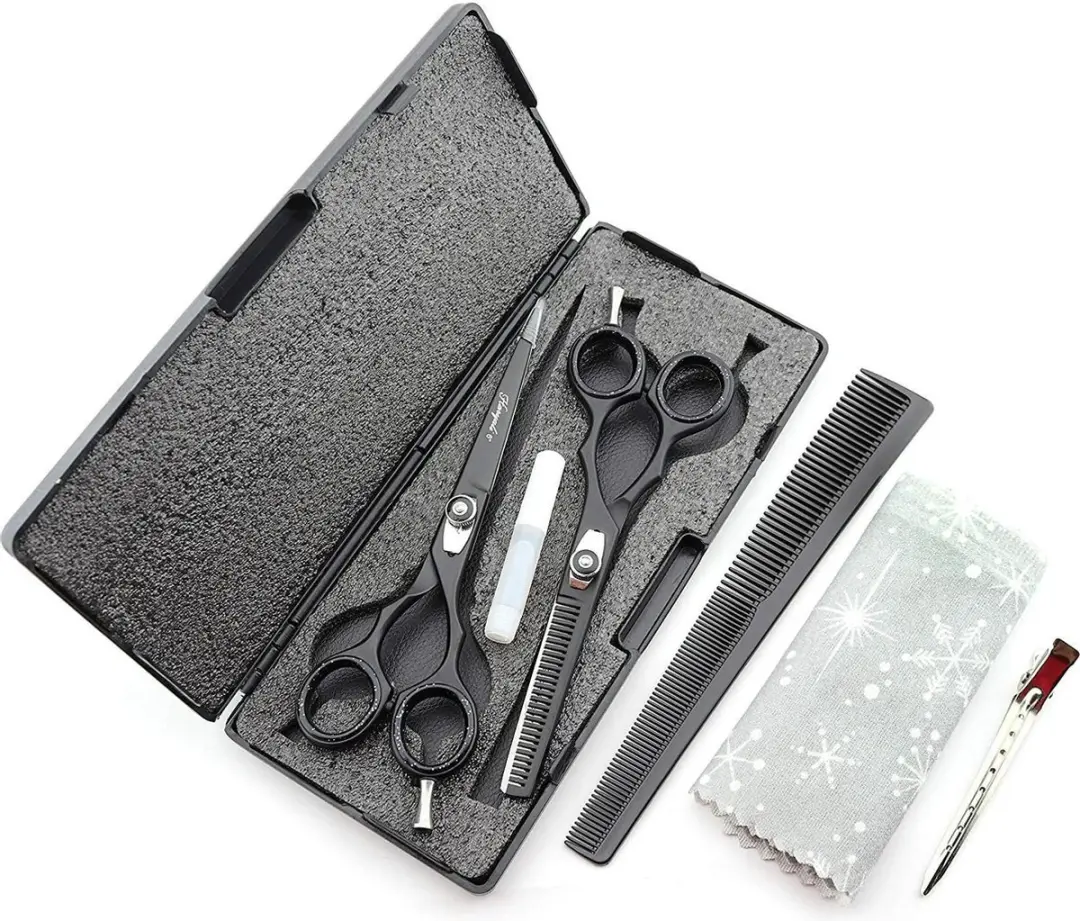 Haryali London Kappersschaar Set 15cm - 6 Stuks - Mat Zwart