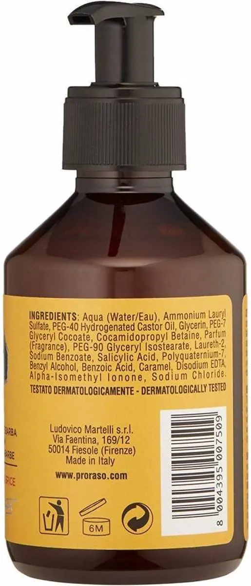 Proraso Wood and Spice Beard Shampoo 200ml