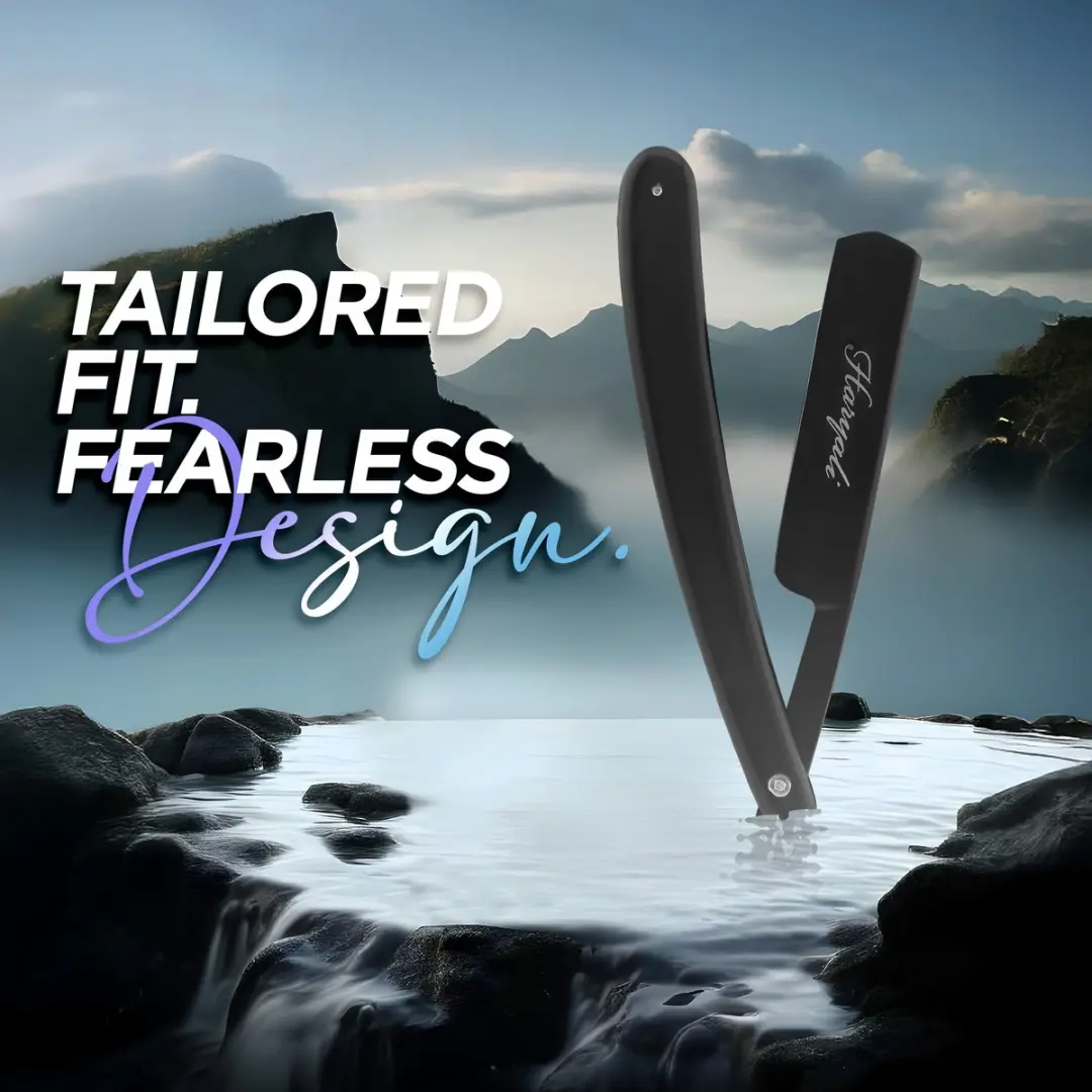 Haryali London Open Scheermes Barber's Razor - Elegant Zwart