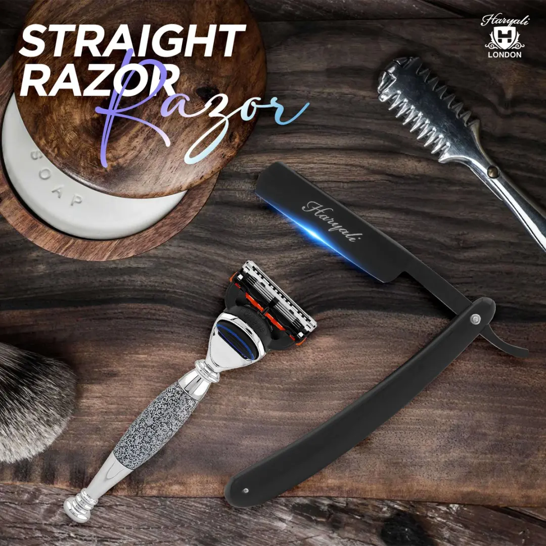 Haryali London Open Scheermes Barber's Razor - Elegant Zwart