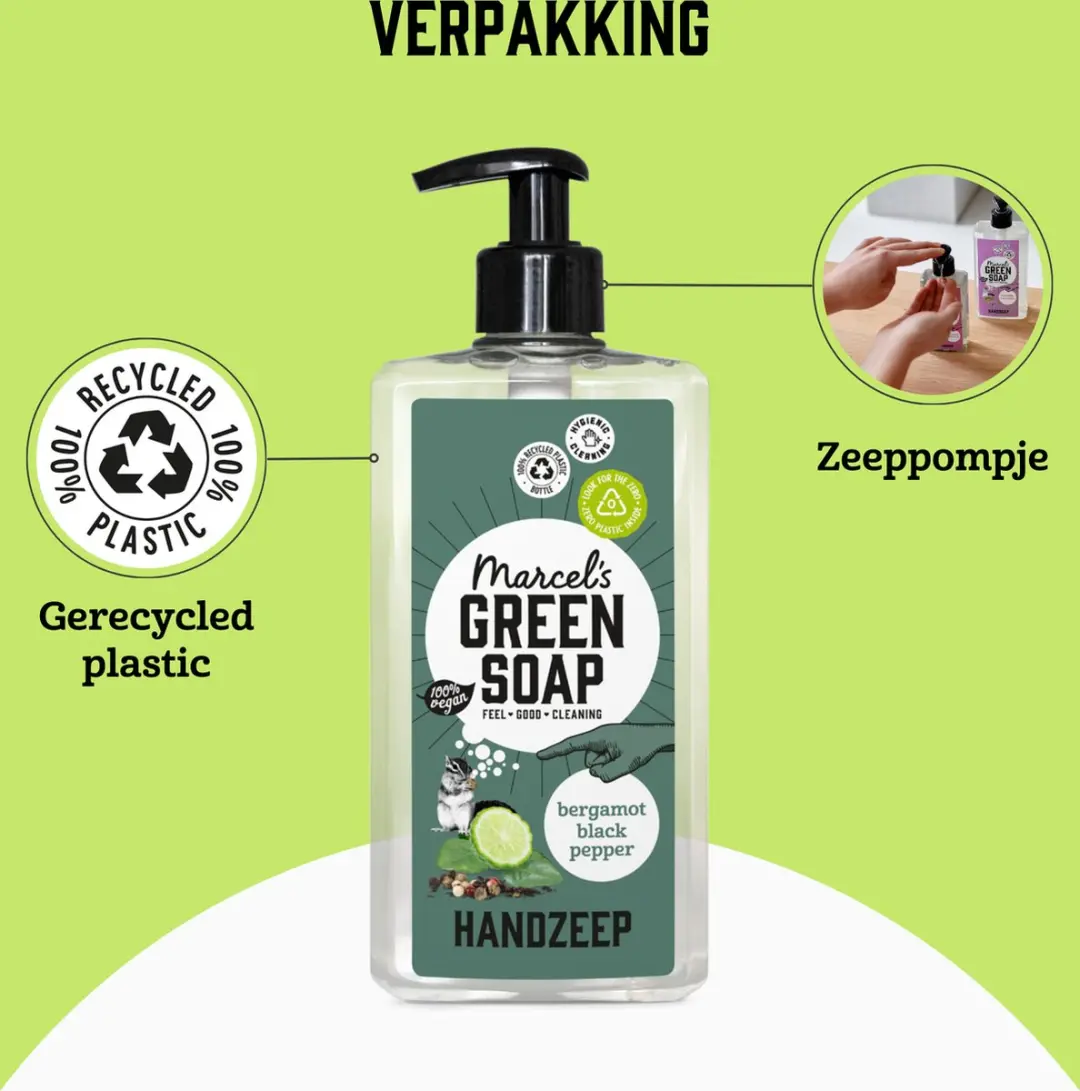 Marcel's Green Soap Handzeep Black Pepper & Bergamot 6x500ml
