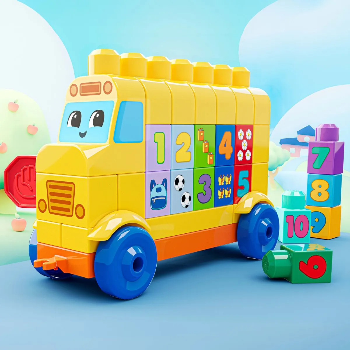 Mega Bloks Bouwen en Tellen Bus - 45 Stukken - afbeelding 6 van 6