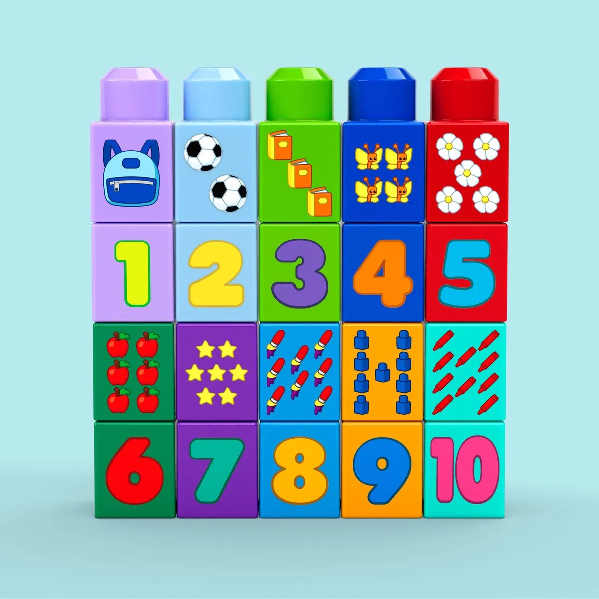 Mega Bloks Bouwen en Tellen Bus - 45 Stukken
