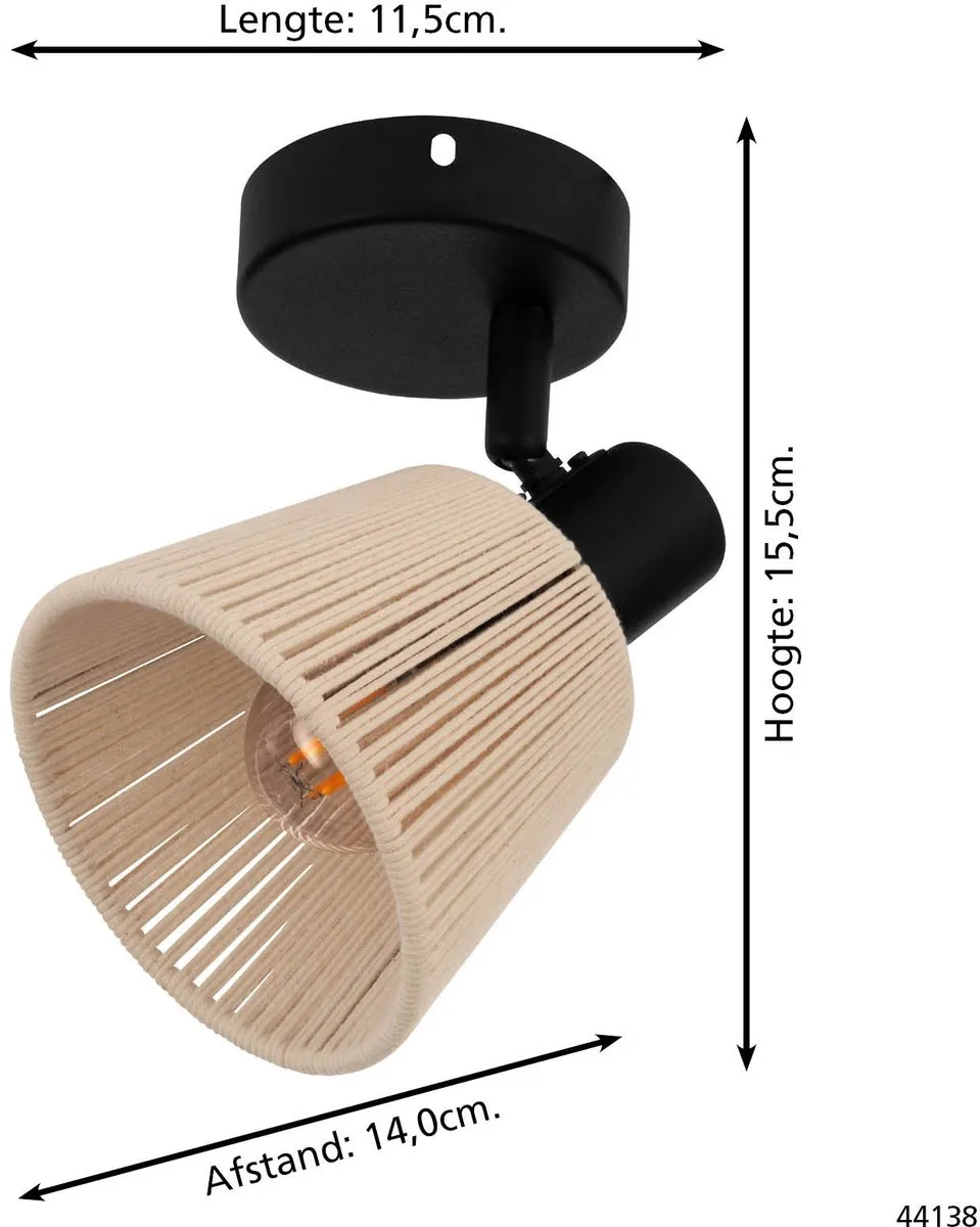 Eglo Seagard Spot E14 - 11.5 cm - Zwart/Crème - afbeelding 6 van 6