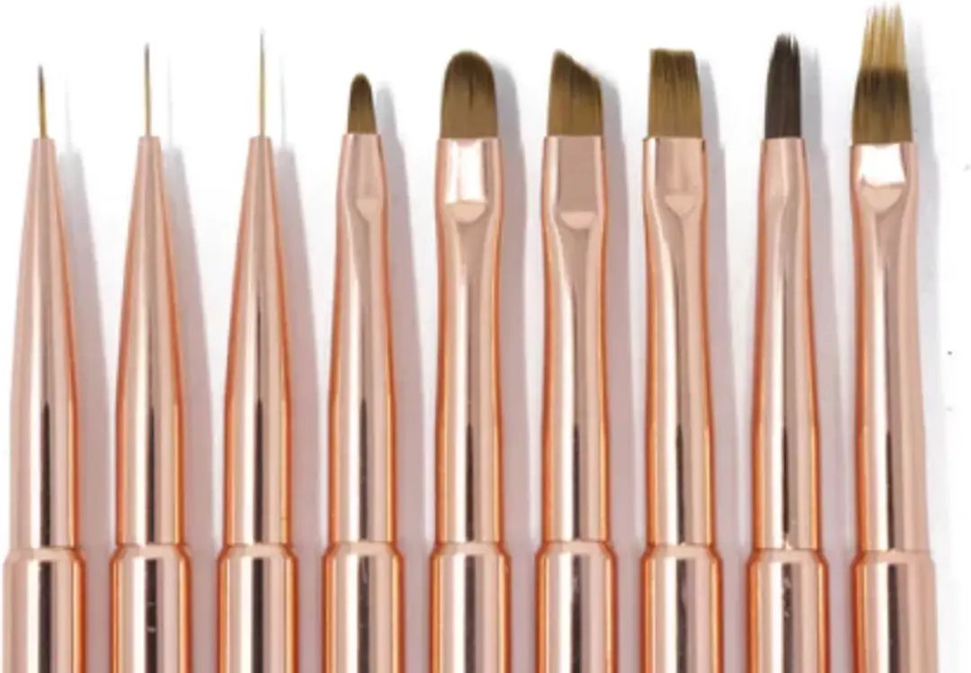 Young Nails Rosé Gold Nagelborstel Set - 9 Stuks