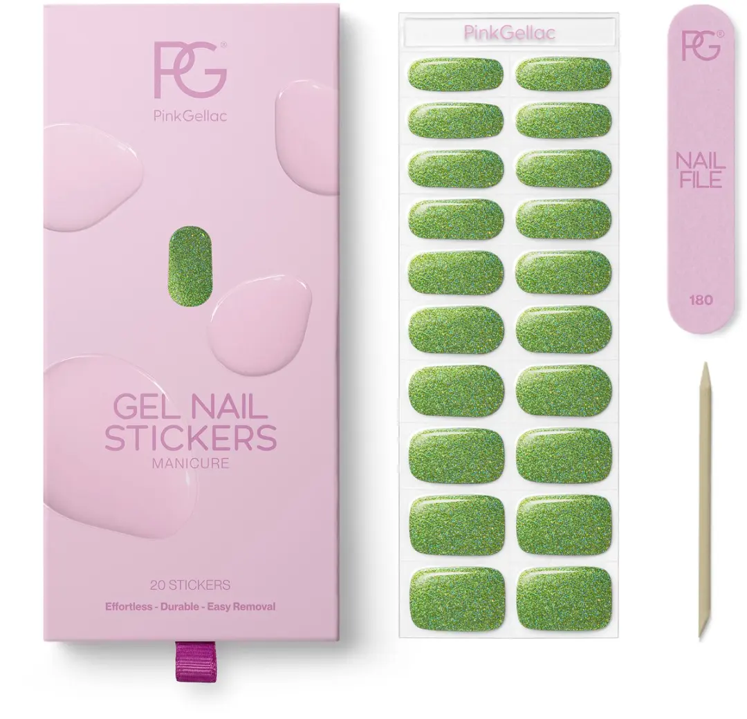 Pink Gellac UV Nagelstickers 0035 Sparkling Green - 20 Stuks