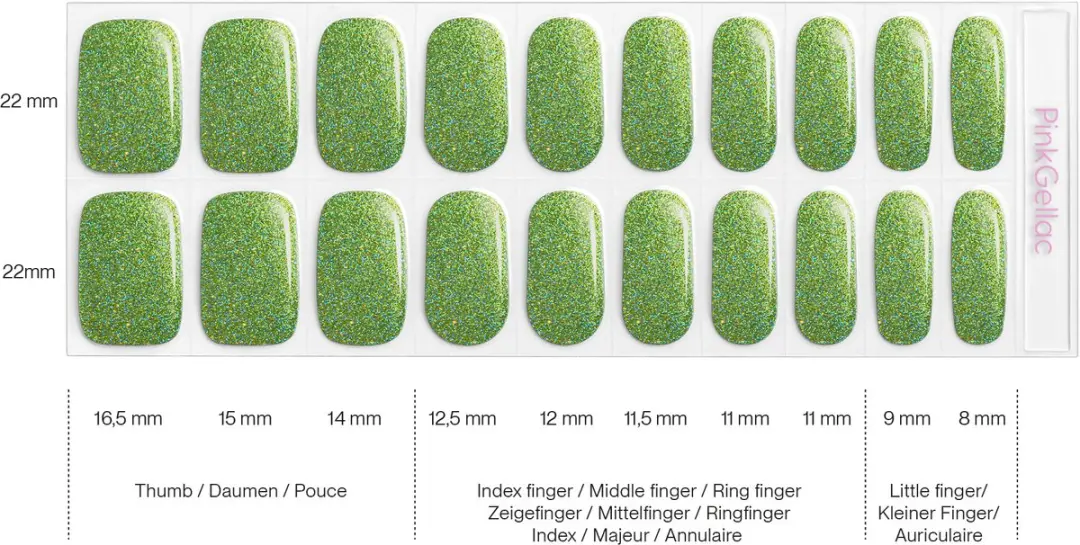 Pink Gellac UV Nagelstickers 0035 Sparkling Green - 20 Stuks